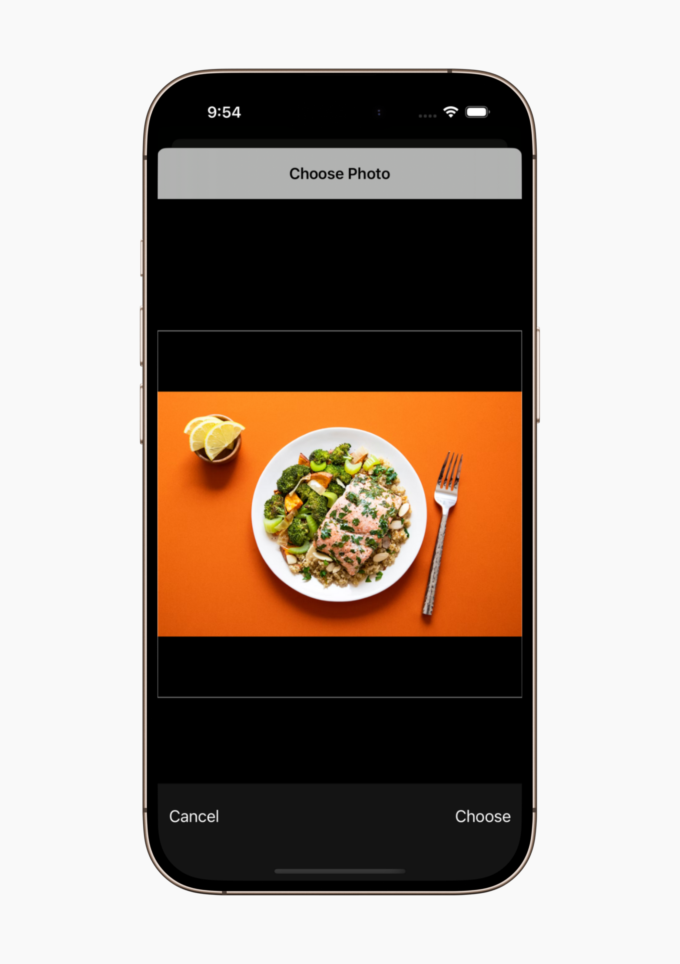 Food analysis screen